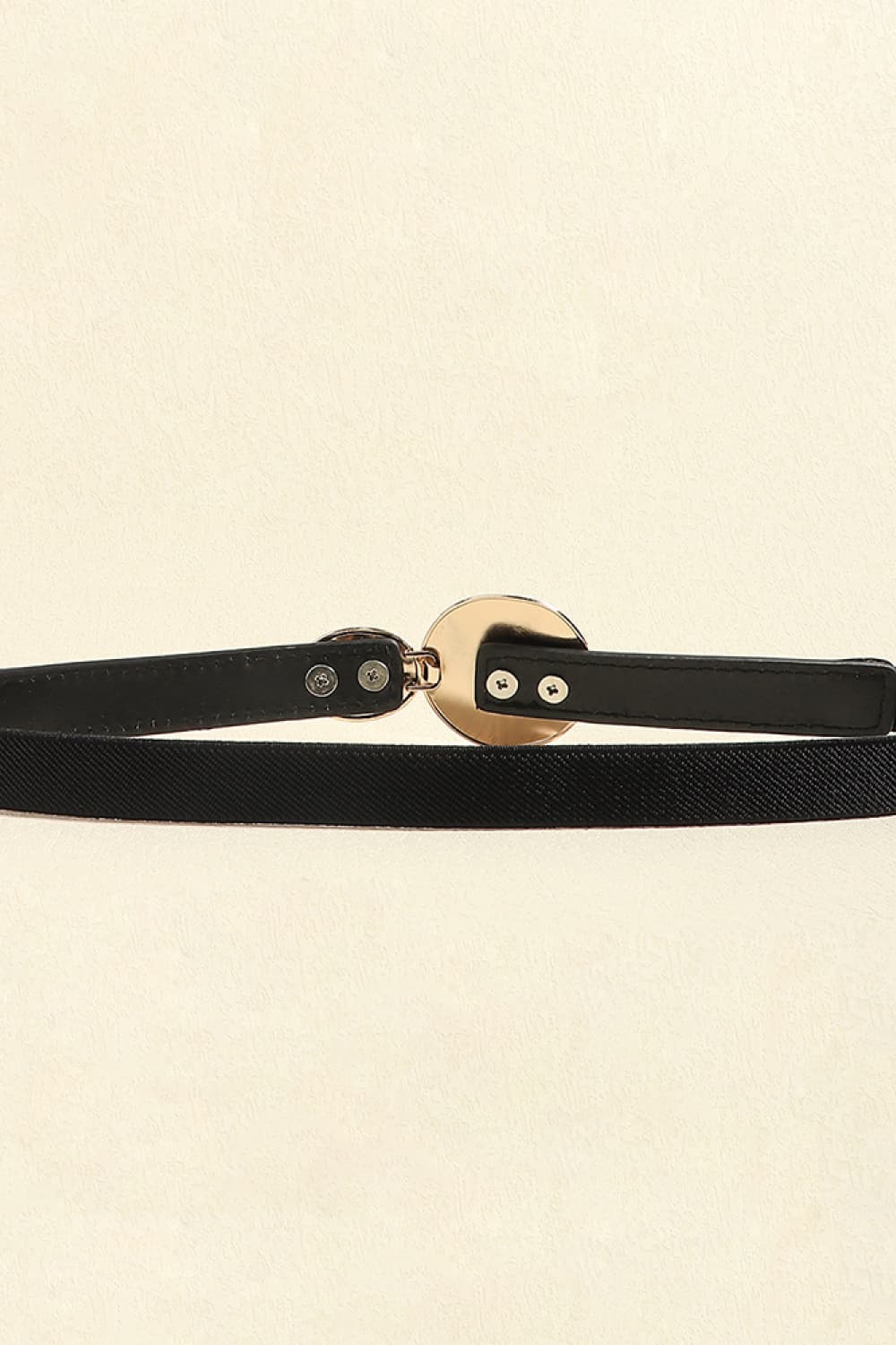 Faux Leather Belt with Gold Accents