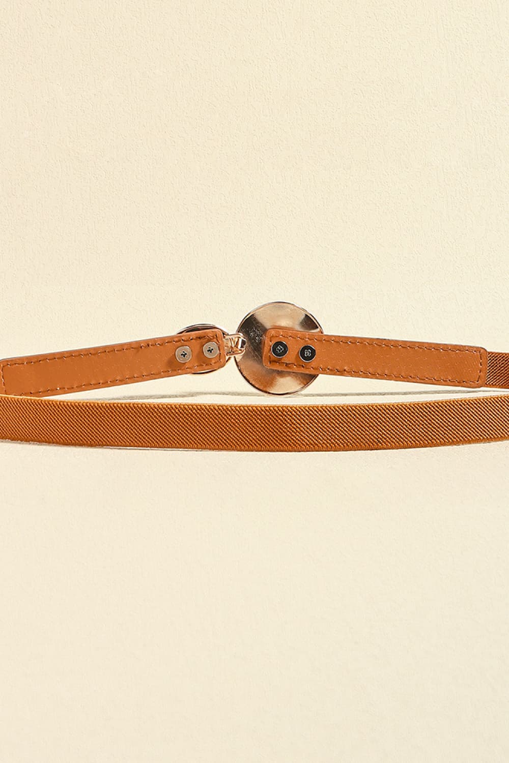 Faux Leather Belt with Gold Accents