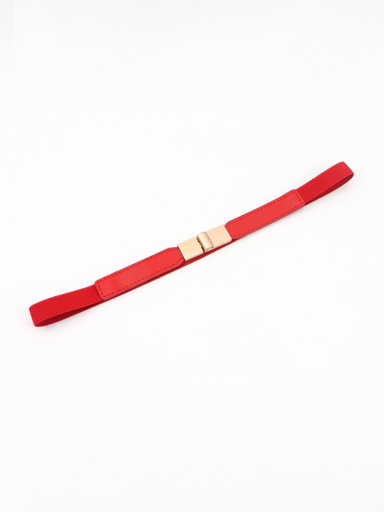 Gold Clip Elastic Skinny Belt