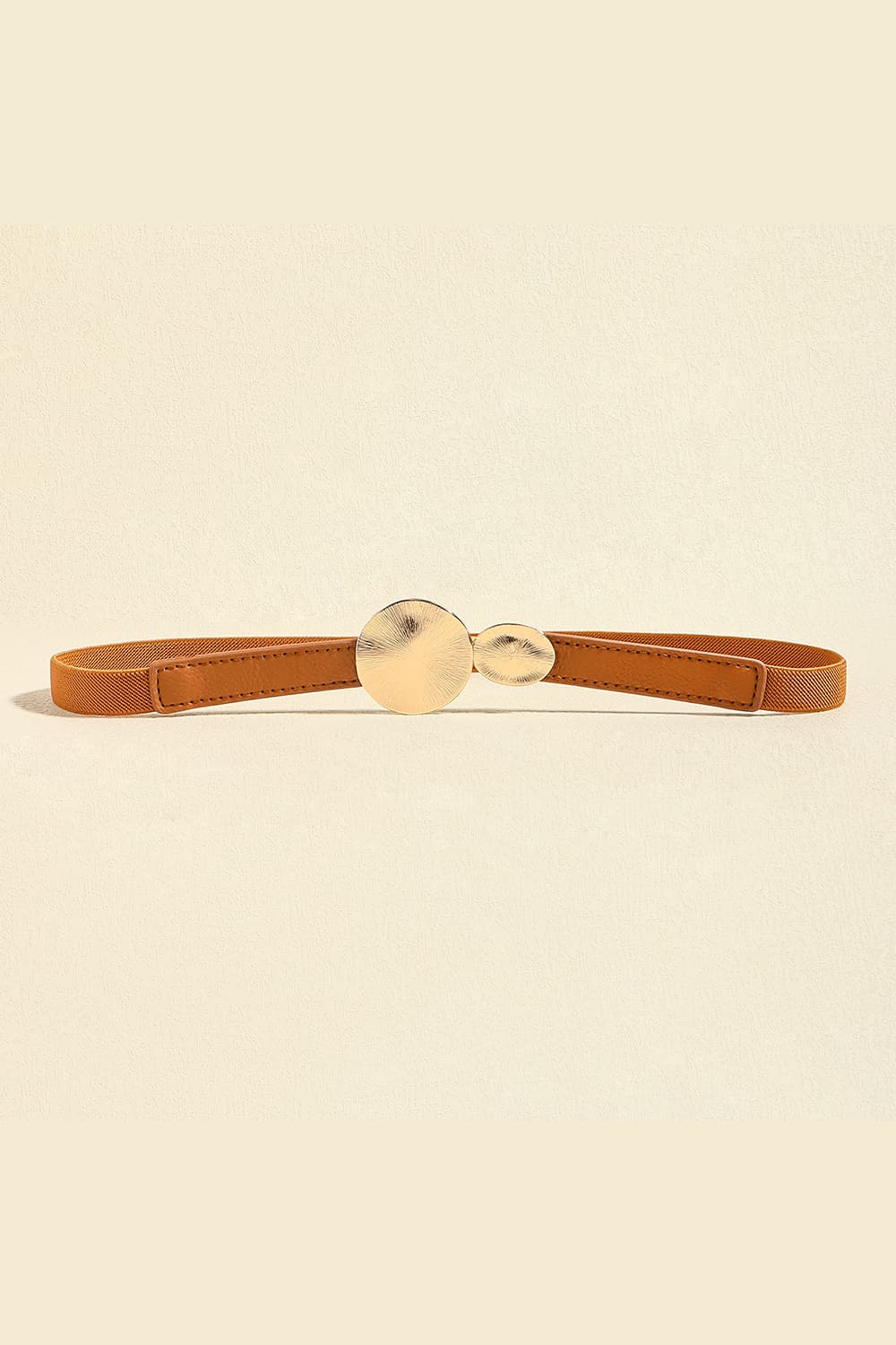 Faux Leather Belt with Gold Accents