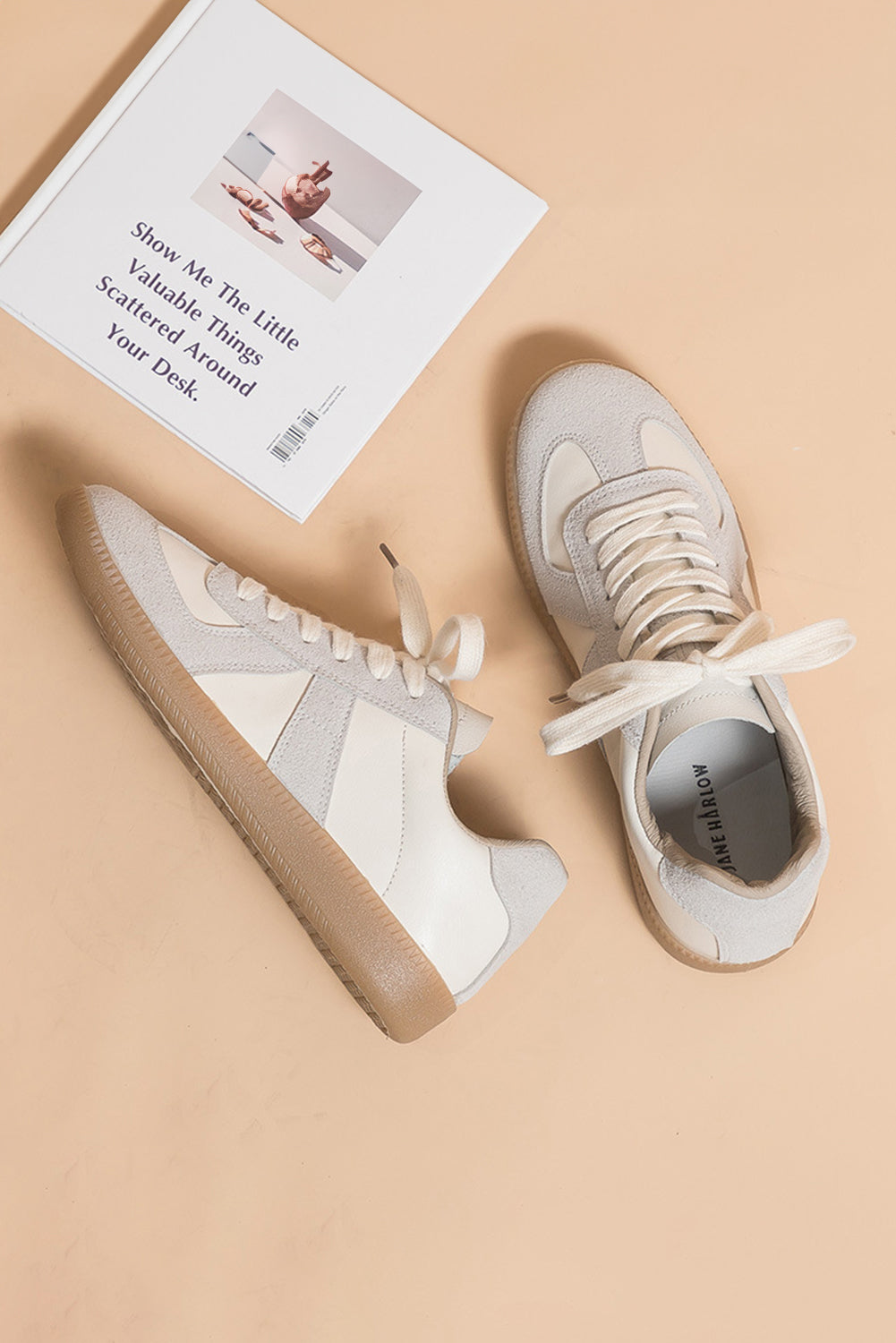 Stylish Leather Suede Patchwork Flat Sneakers