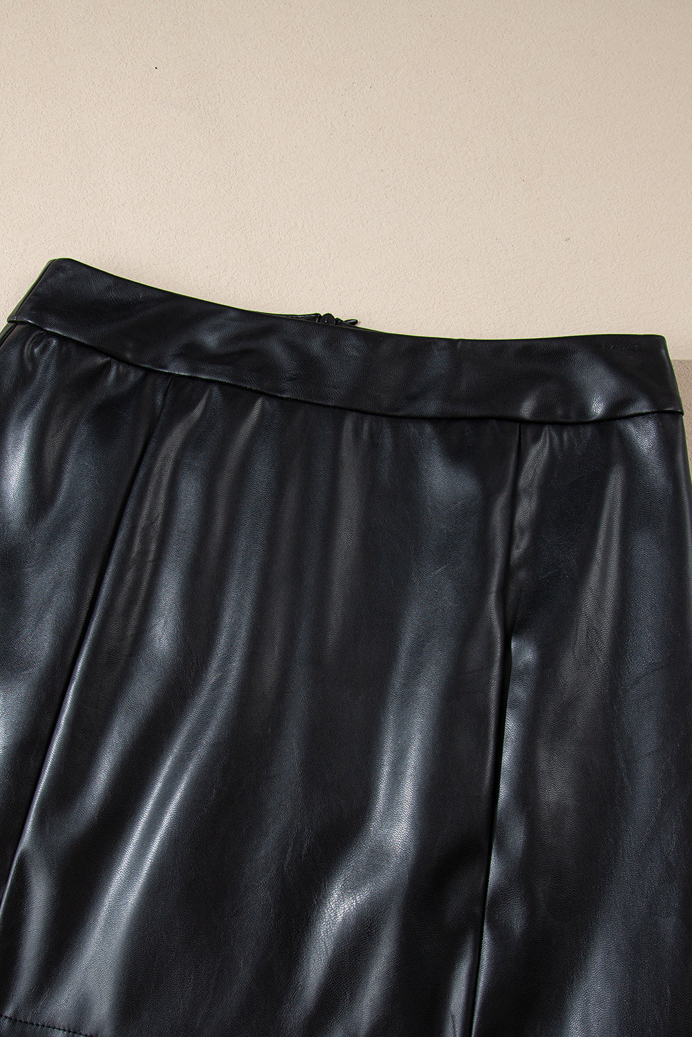 Playful faux leather High Waist Mini Skirt