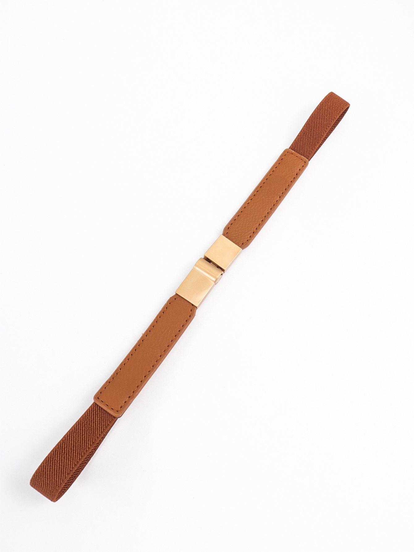 Gold Clip Elastic Skinny Belt