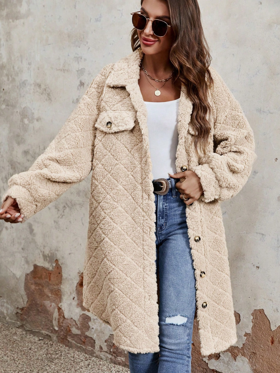 Cozy Fuzzy Button-Up Coat