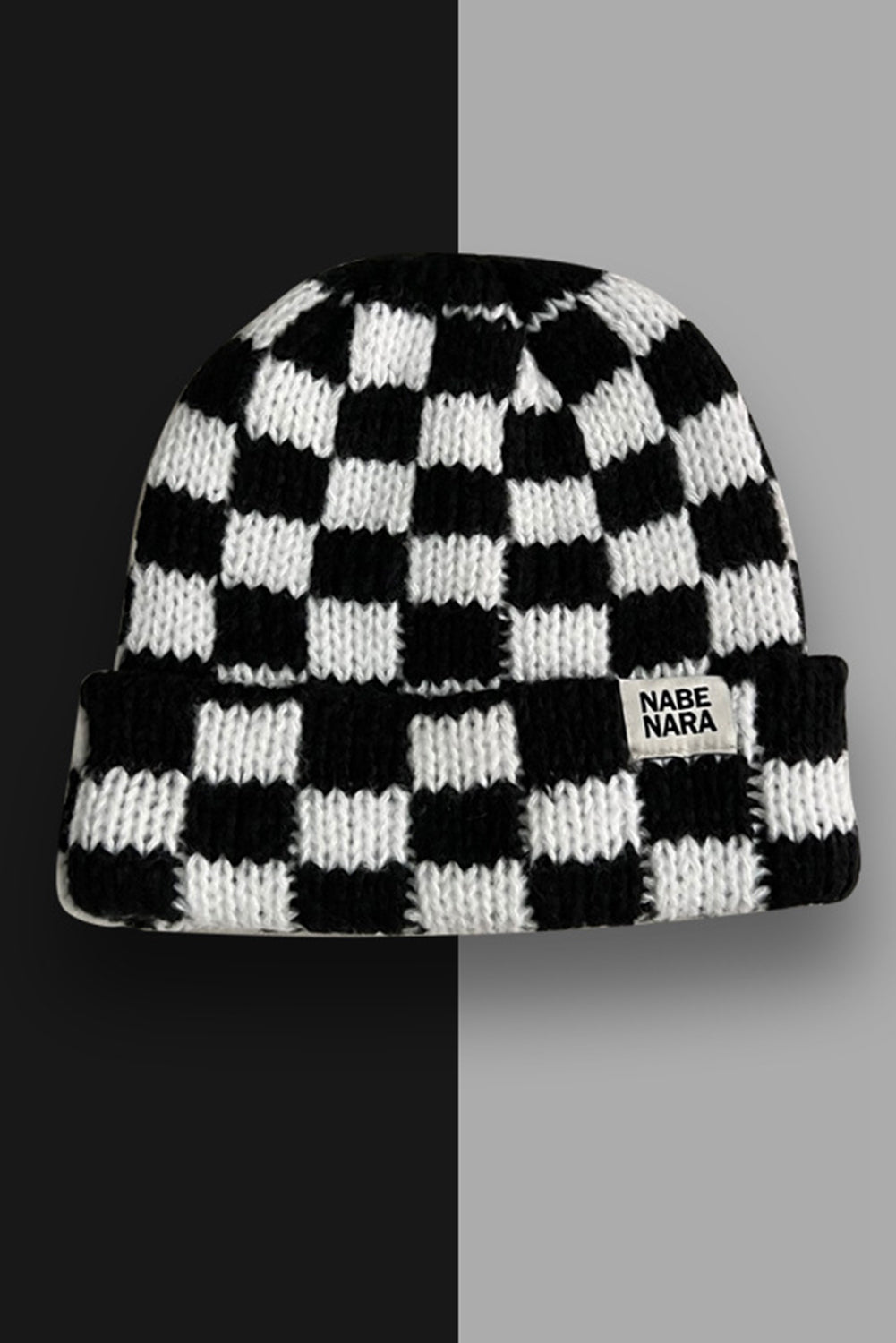 Checkered Folded Beanie Cap