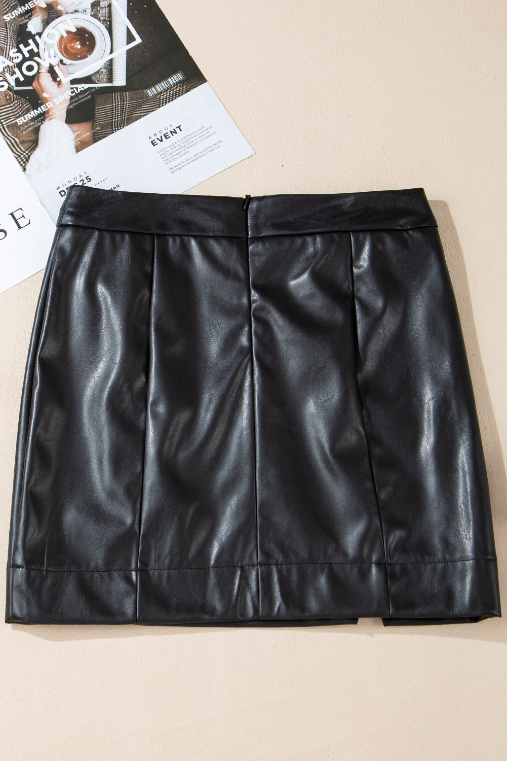 Playful faux leather High Waist Mini Skirt