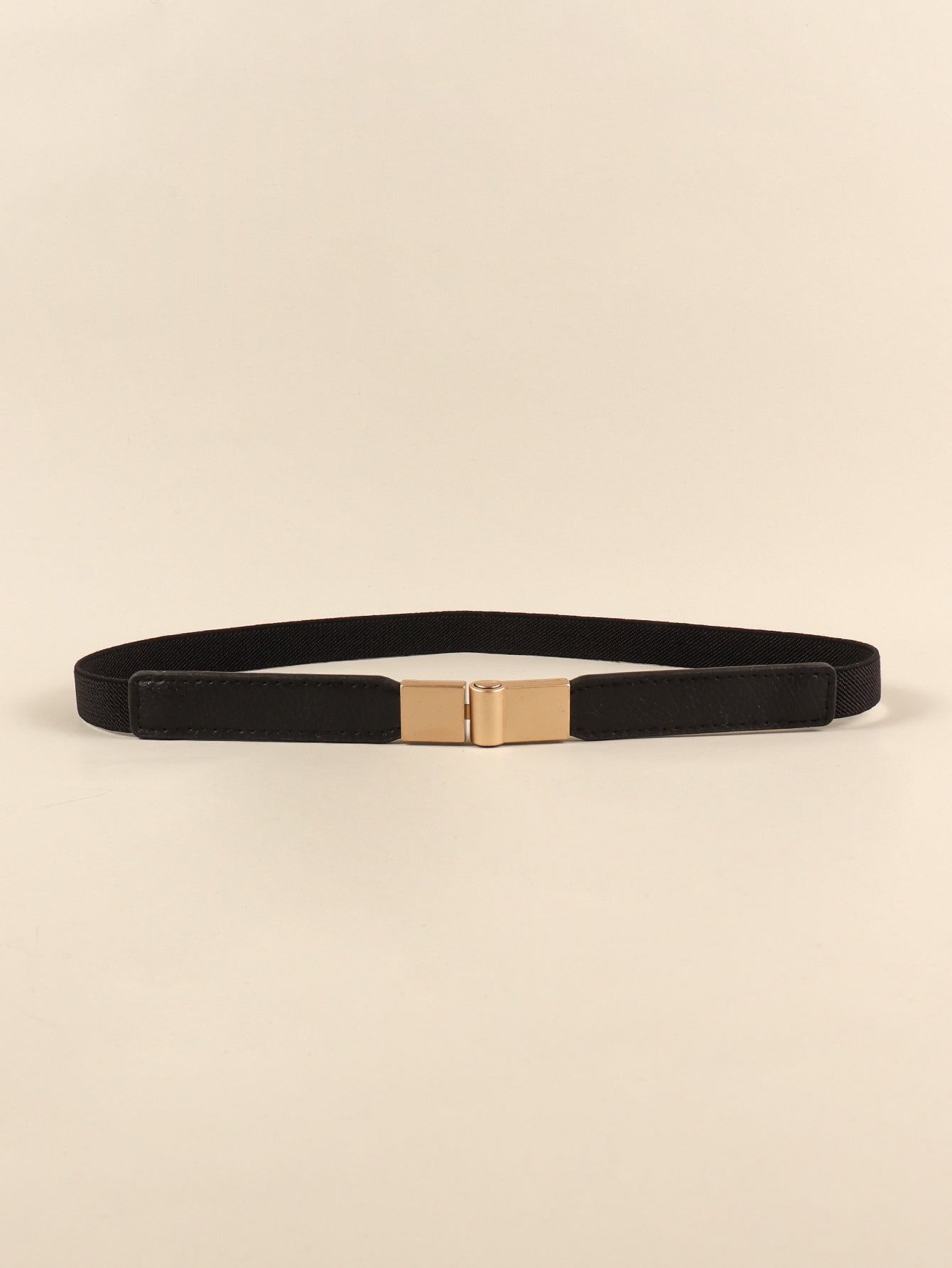 Gold Clip Elastic Skinny Belt