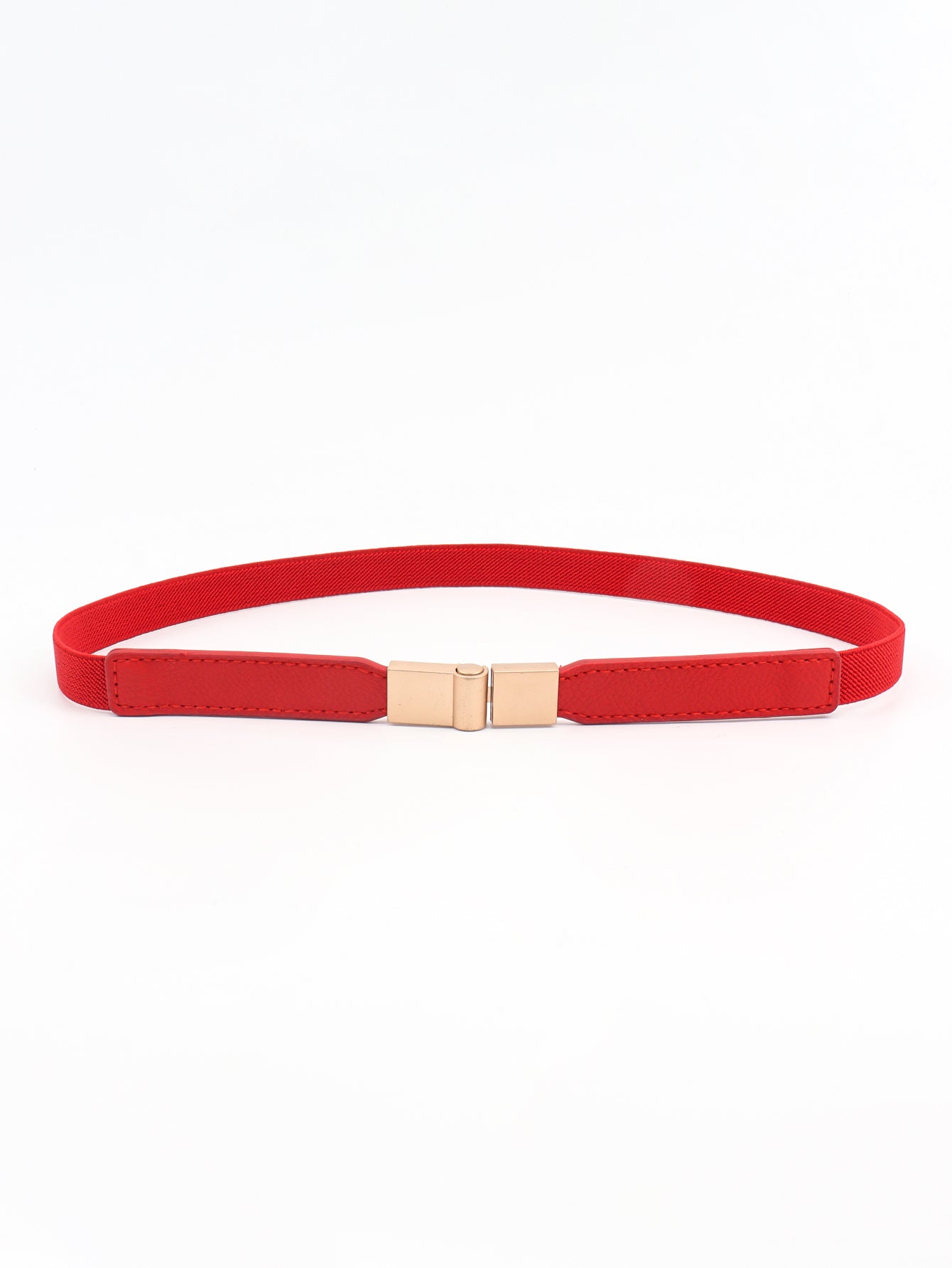 Gold Clip Elastic Skinny Belt