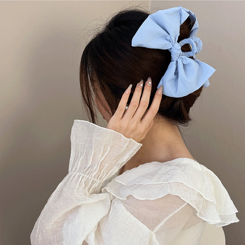 Plush Bow Hair Claw Clip