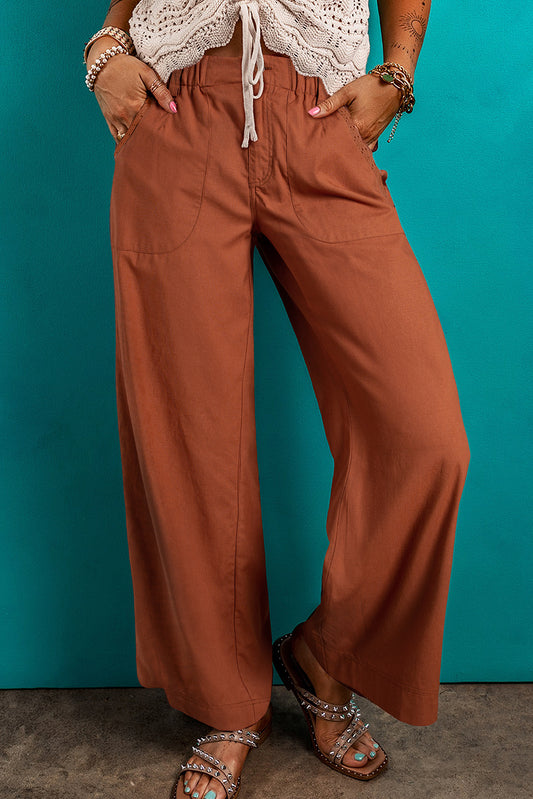 Red Dahlia Waist Pocketed Casual Pants