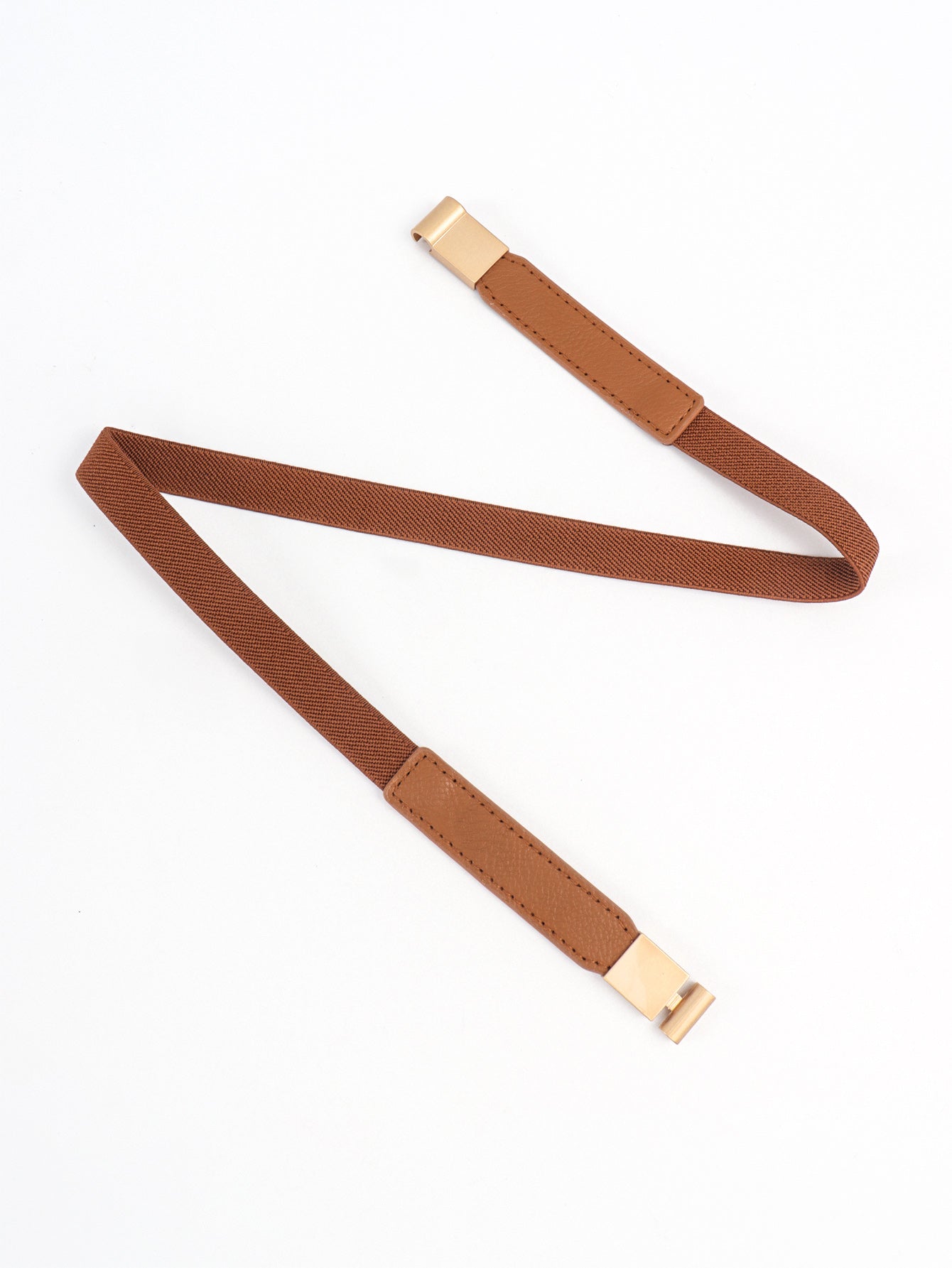 Gold Clip Elastic Skinny Belt