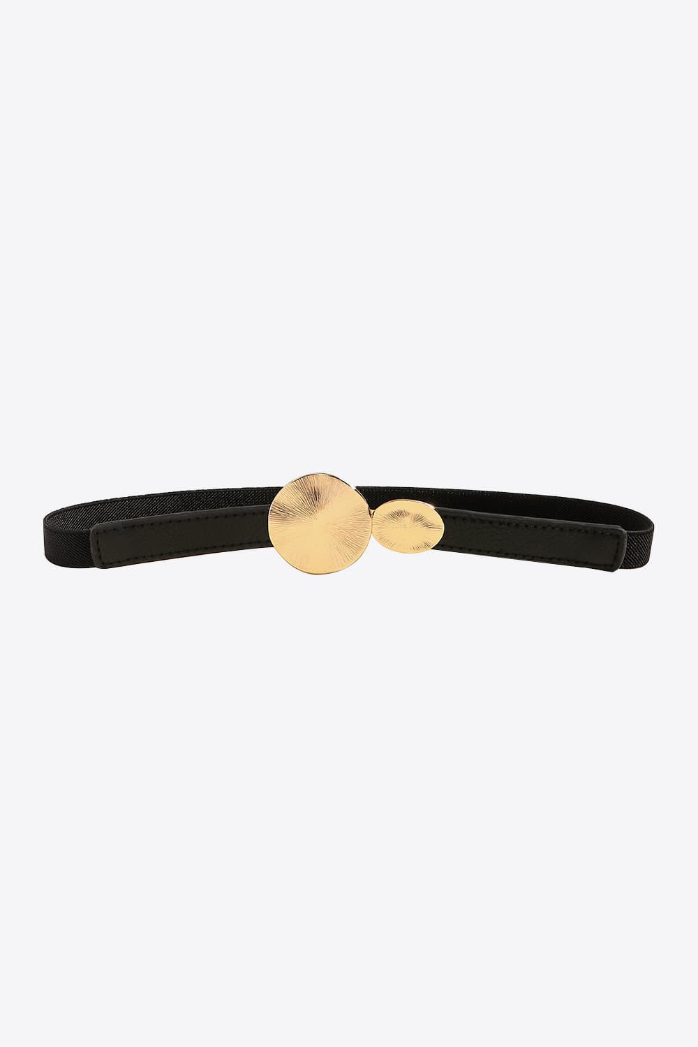 Faux Leather Belt with Gold Accents