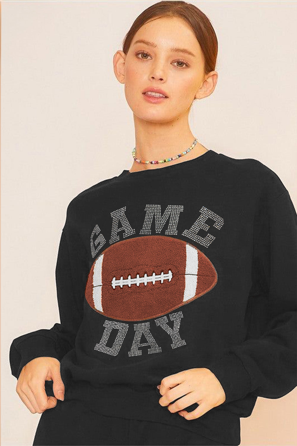 Black GAME DAY Football Graphic Pullover and Shorts Set