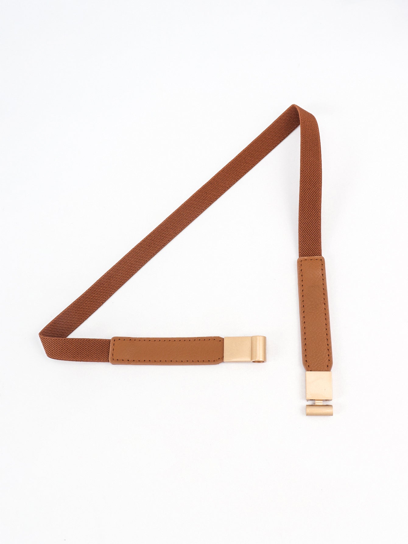 Gold Clip Elastic Skinny Belt