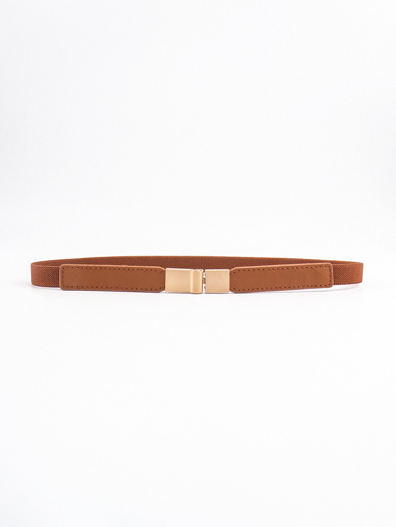 Gold Clip Elastic Skinny Belt