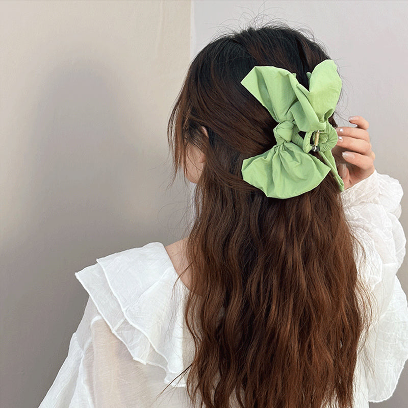 Plush Bow Hair Claw Clip