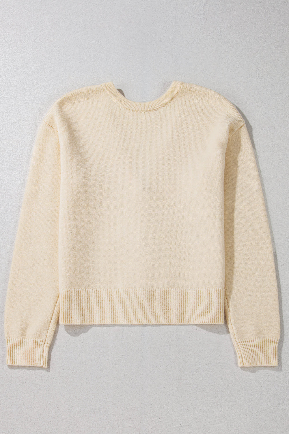 Jet Stream Plain Bowknot Knit Cropped Top