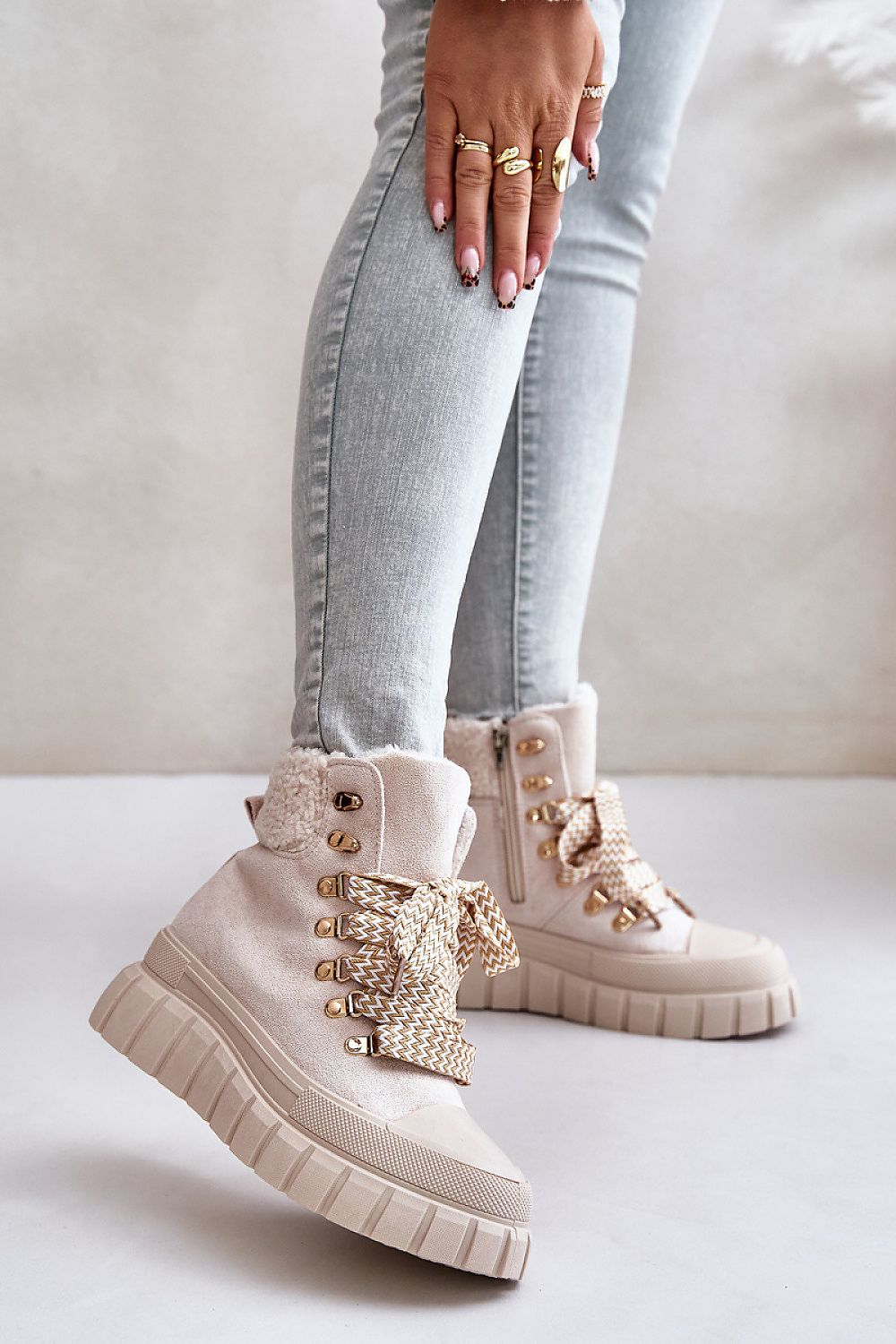 Warm Fuzzy Lace Up Boots