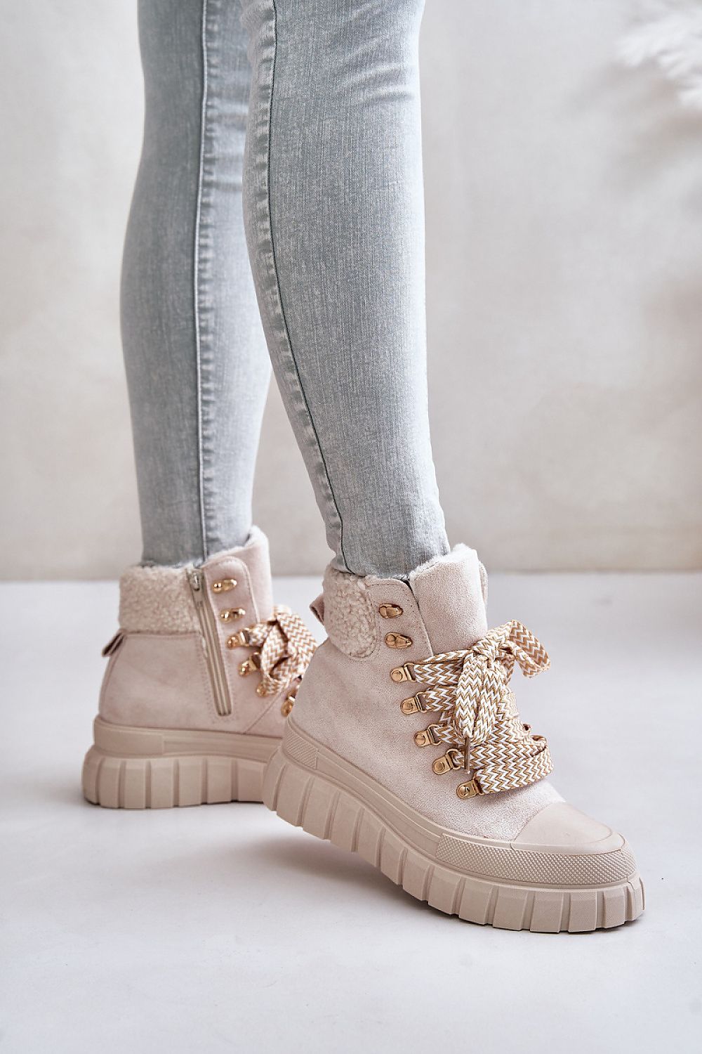 Warm Fuzzy Lace Up Boots