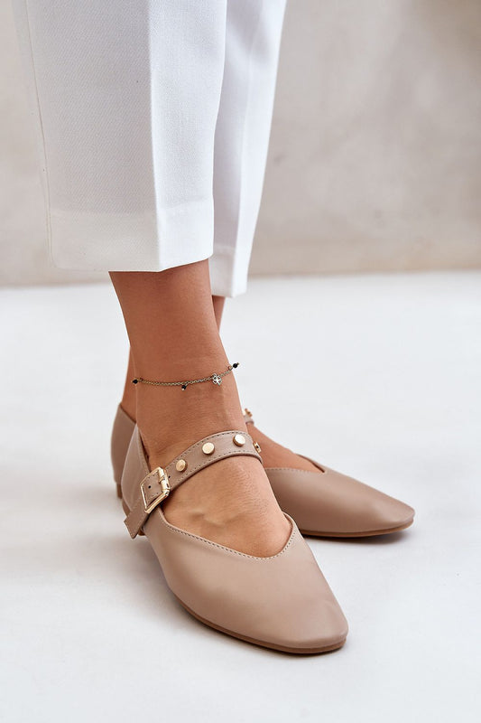 Leather Strap Ballet flats