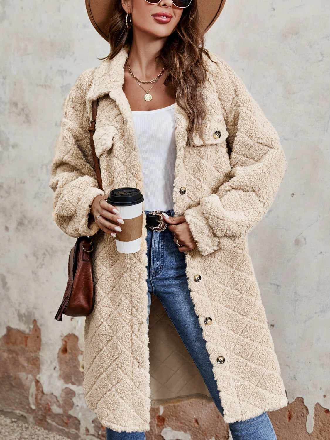 Cozy Fuzzy Button-Up Coat