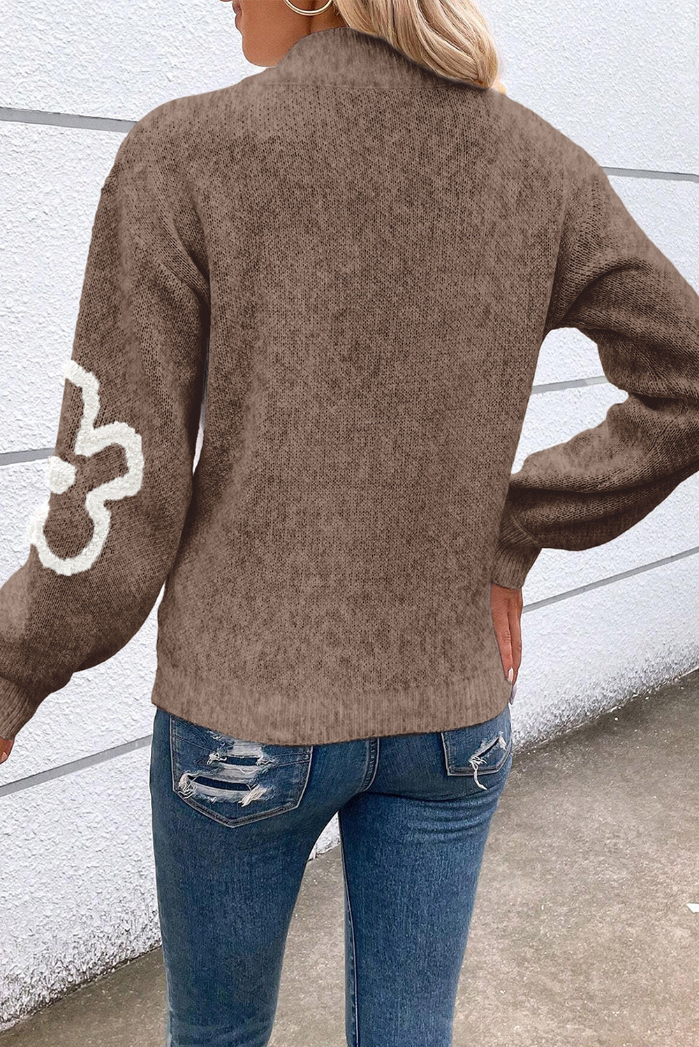 Flower Stand Neck Sweater