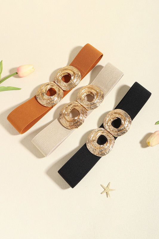 Stylish Elastic Belt with Gold Buckle