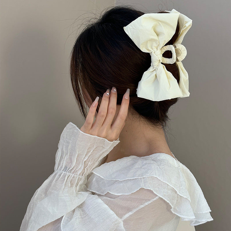 Plush Bow Hair Claw Clip